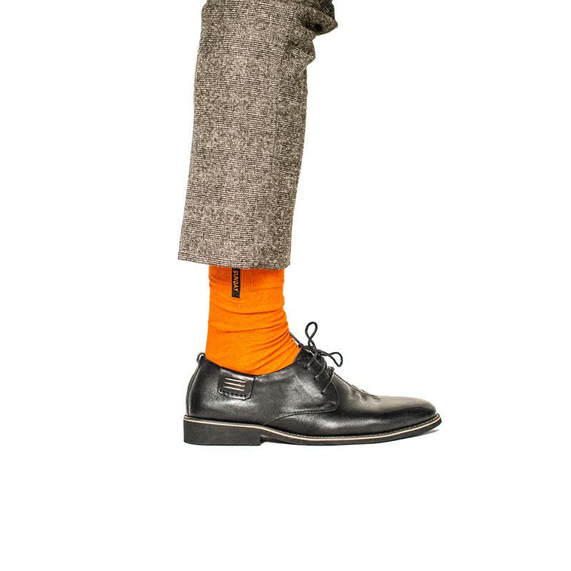 Calzini da uomo in cotone tinta unita stile British Gentleman - Arancia - 6 paia - Taglia unica (US 6.5 - US 10) - image 14