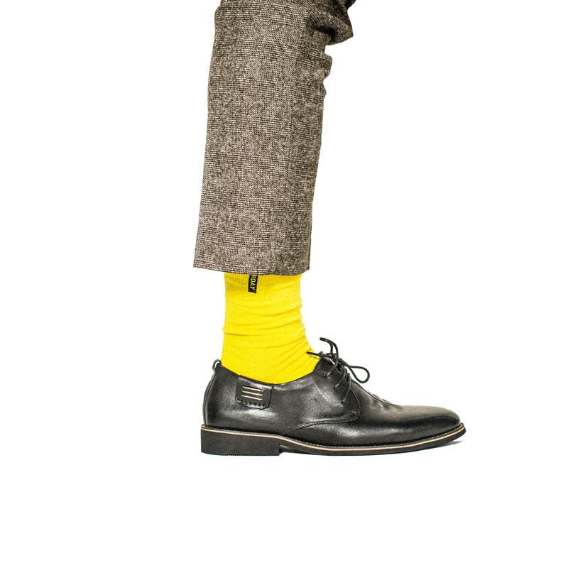 Calzini da uomo in cotone tinta unita stile British Gentleman - Giallo - 6 paia - Taglia unica (US 6.5 - US 10) - image 12