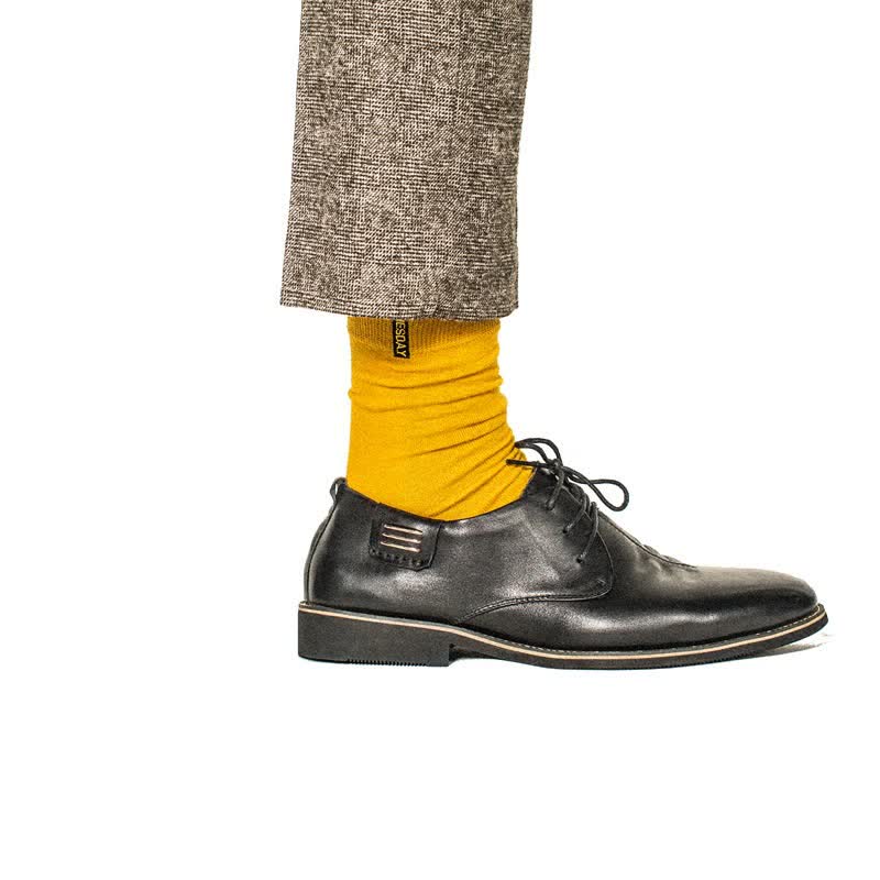 Calzini da uomo in cotone tinta unita stile British Gentleman - Verga d'oro - 6 paia - Taglia unica (US 6.5 - US 10) - image 13