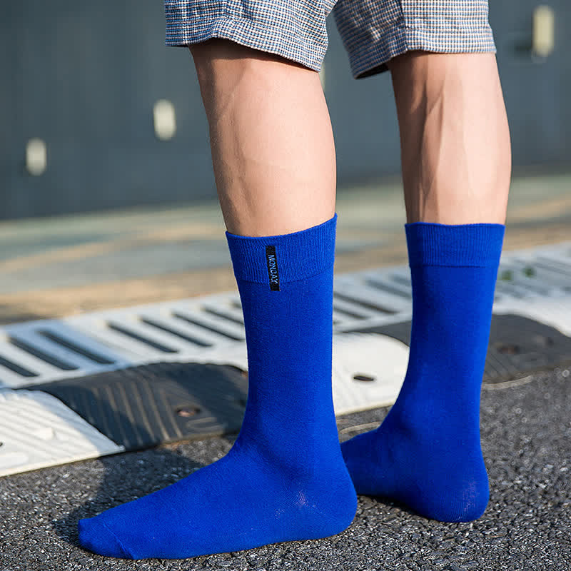 Calzini da uomo in cotone tinta unita stile British Gentleman - image 7
