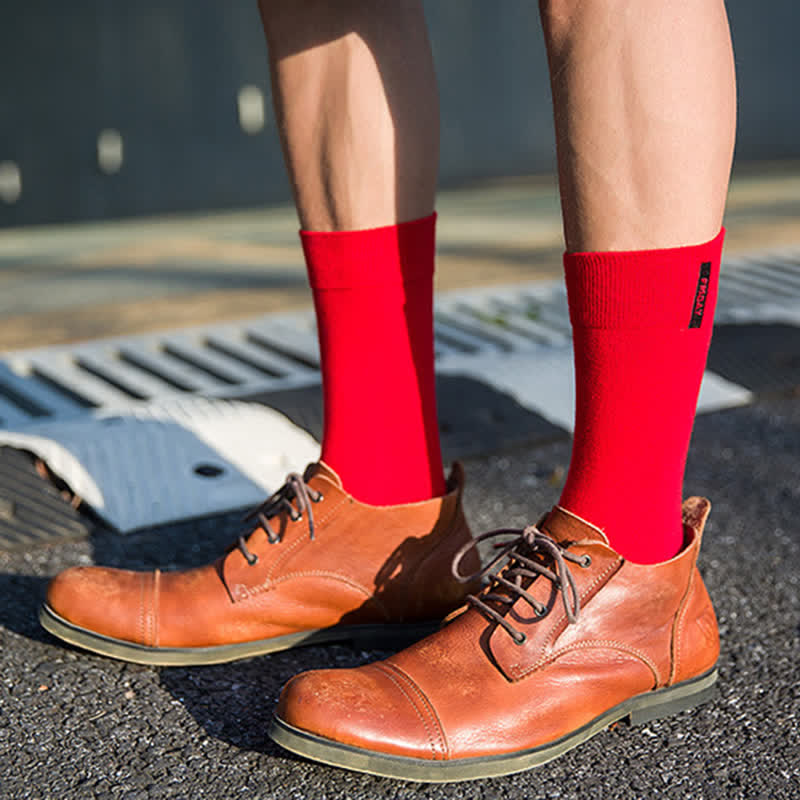 Calzini da uomo in cotone tinta unita stile British Gentleman