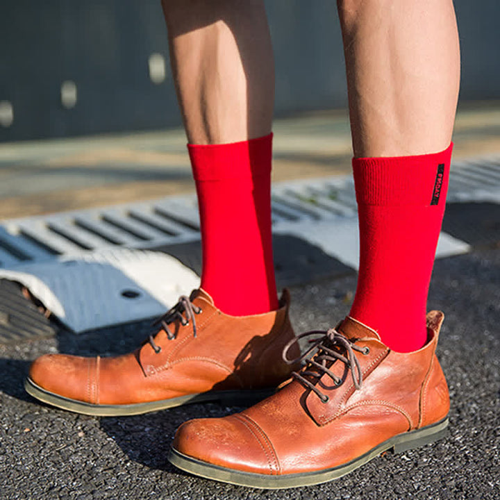Calzini da uomo in cotone tinta unita stile British Gentleman
