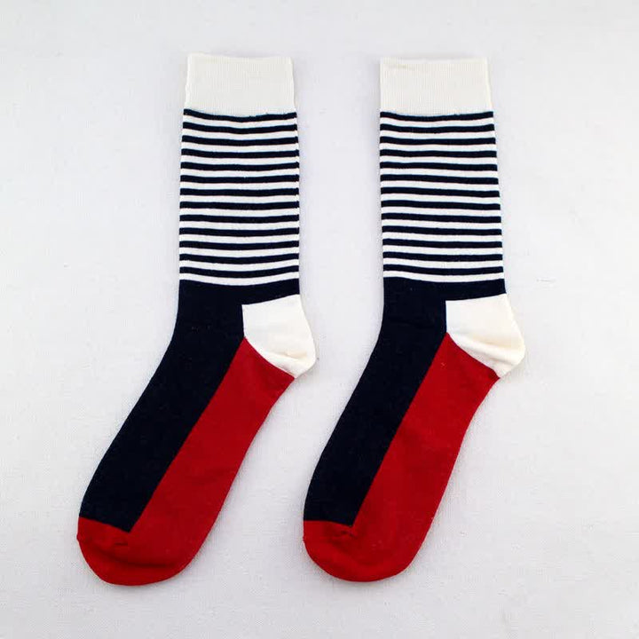 Calzini da uomo in cotone a righe sottili tricolore