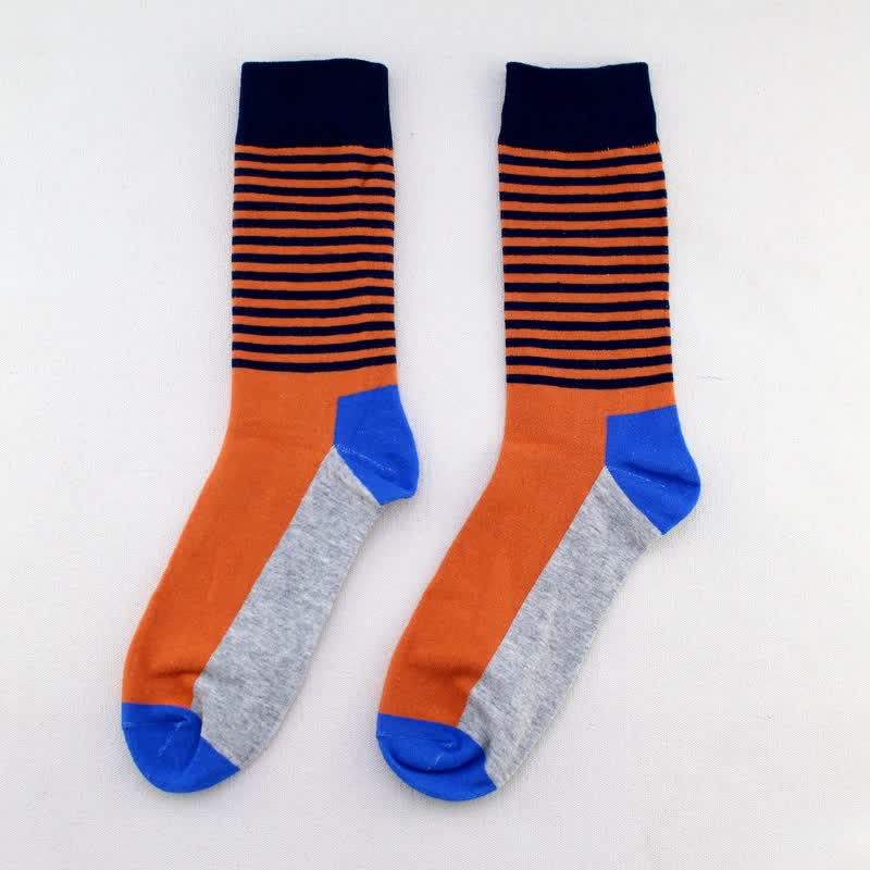 Calzini da uomo in cotone a righe sottili tricolore