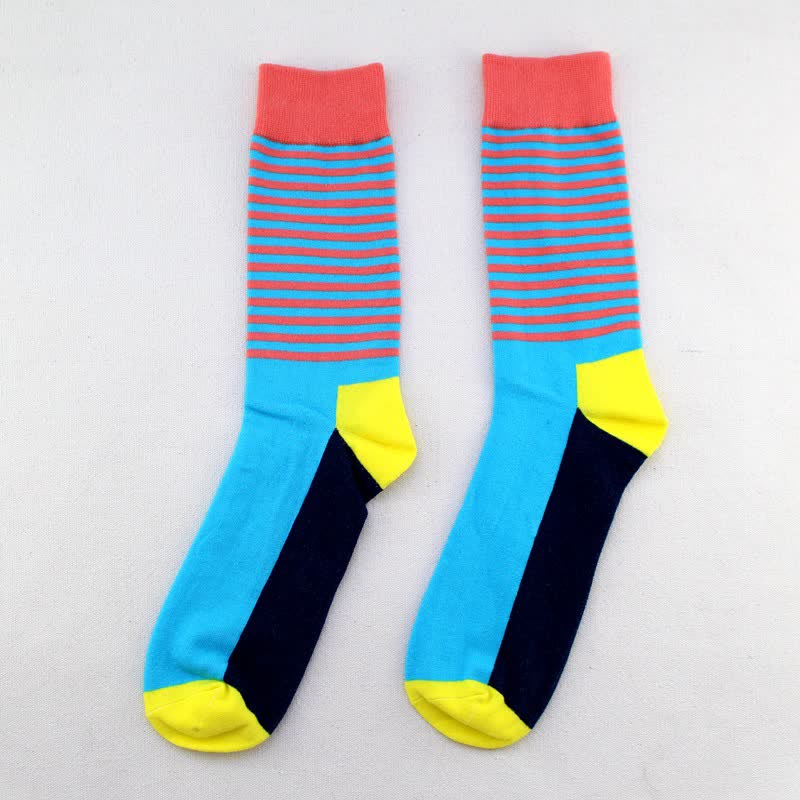 Calzini da uomo in cotone a righe sottili tricolore