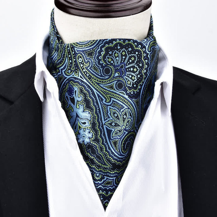 Cravatta Ascot formale con accessorio da collo vintage Paisley Party