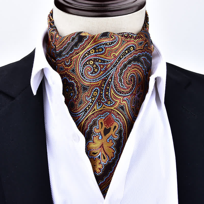 Cravatta Ascot formale con accessorio da collo vintage Paisley Party