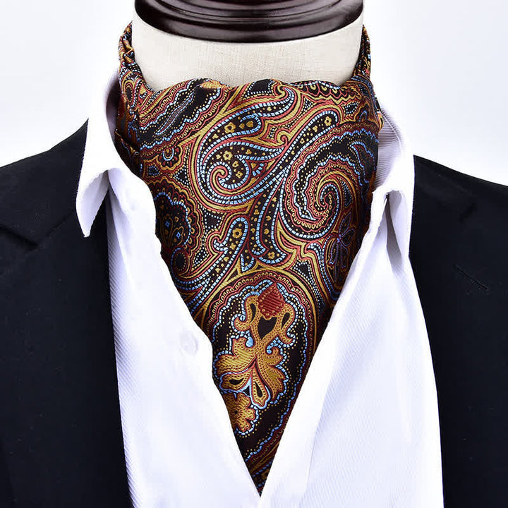 Cravatta Ascot formale con accessorio da collo vintage Paisley Party