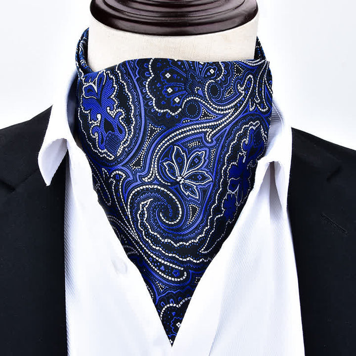Cravatta Ascot formale con accessorio da collo vintage Paisley Party