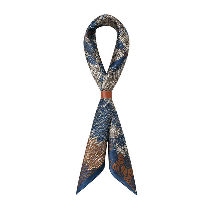 Sciarpa quadrata retrò in stile streetwear blu navy
