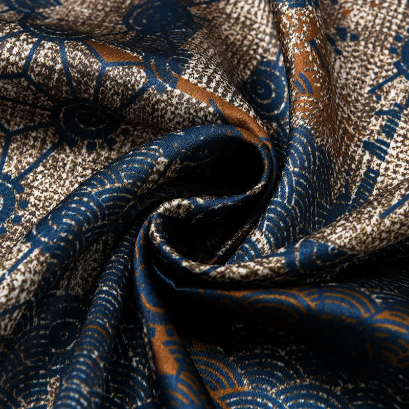 Sciarpa quadrata retrò in stile streetwear blu navy