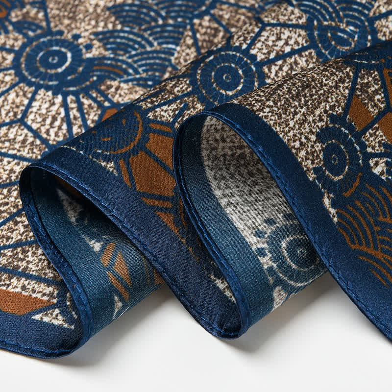 Sciarpa quadrata retrò in stile streetwear blu navy