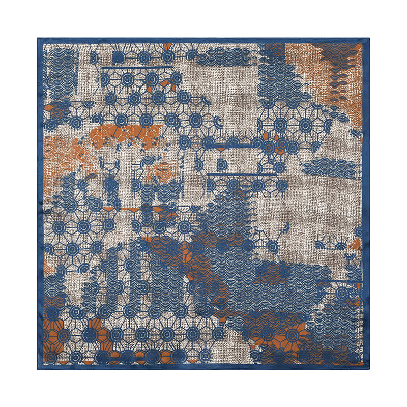 Sciarpa quadrata retrò in stile streetwear blu navy