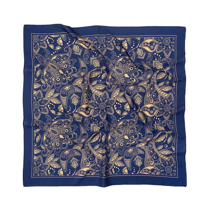Grande ed elegante sciarpa quadrata stampata Paisley classica in stile britannico - image 11