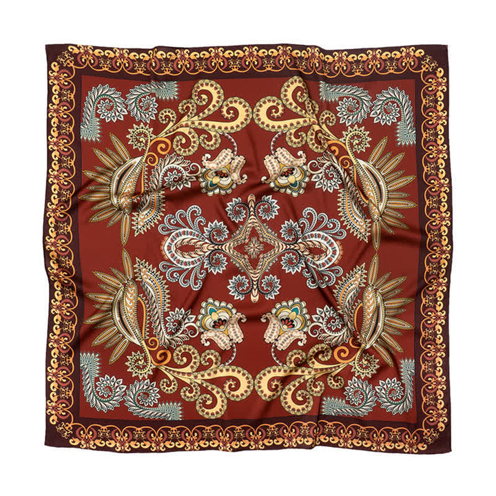 Grande ed elegante sciarpa quadrata stampata Paisley classica in stile britannico - image 1