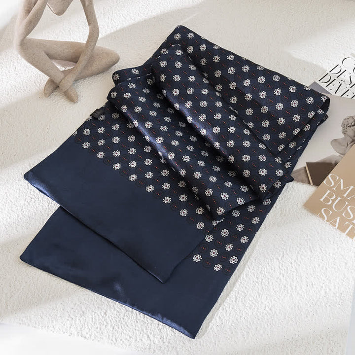Sciarpa lunga e sottile in pura seta con motivo Paisley Checker vintage da uomo