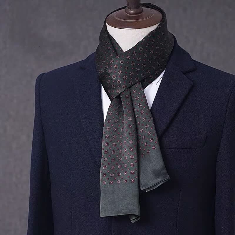 Sciarpa lunga sottile in pura seta con motivo geometrico, ideale per il business maschile. - Stile n. 19 - image 18