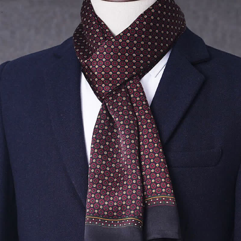 Sciarpa lunga sottile in pura seta con motivo geometrico, ideale per il business maschile. - Stile n. 21 - image 20