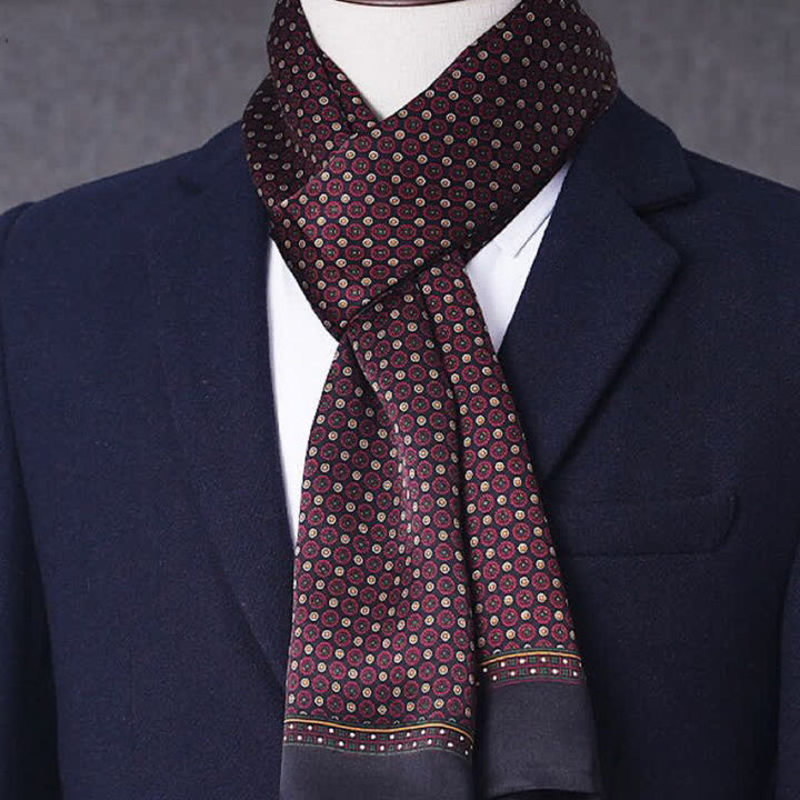 Sciarpa lunga sottile in pura seta con motivo geometrico, ideale per il business maschile. - Stile n. 21 - image 20