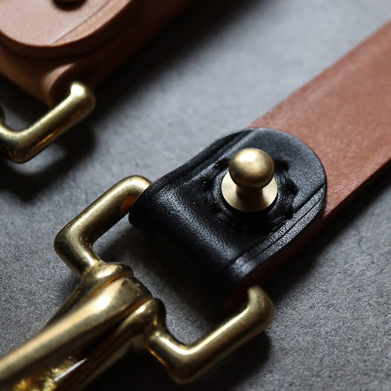Rivetti Portachiavi in ottone borchiato Cintura Portachiavi in pelle