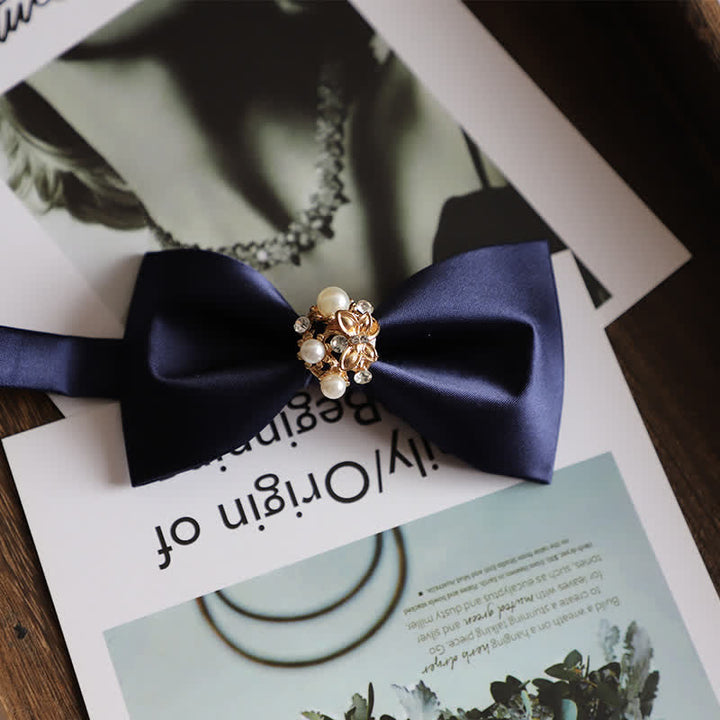Papillon da uomo con fiori dorati e perle finte - Marina Militare - image 12