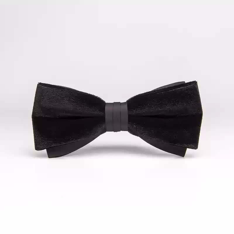 Papillon da uomo in velluto nero a doppio strato - Stile n. 3 - image 6