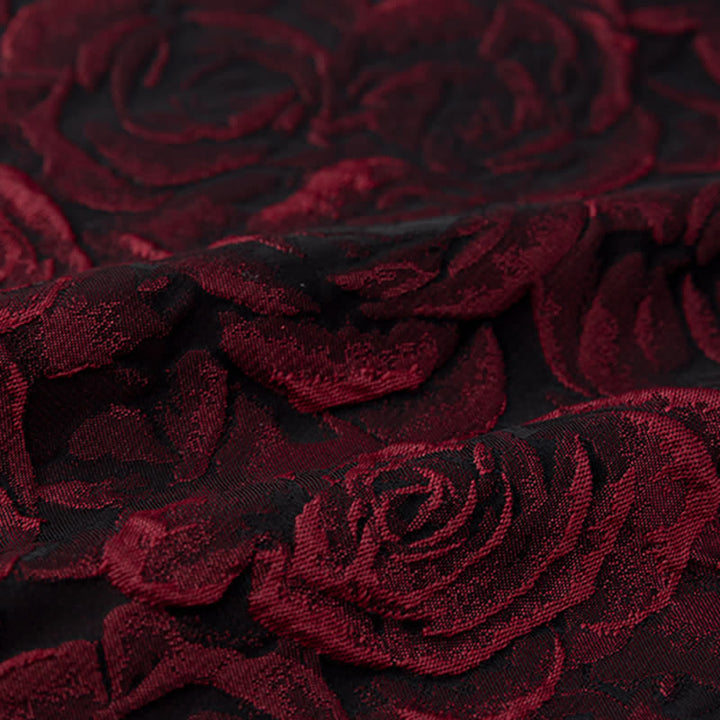 Papillon da uomo in tessuto jacquard con rose bordeaux