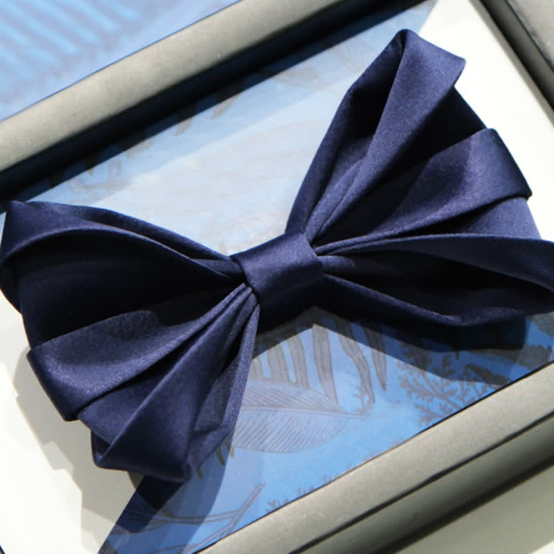 Papillon da sposa dalla forma unica, blu navy, da uomo - Stile n. 2 - image 2
