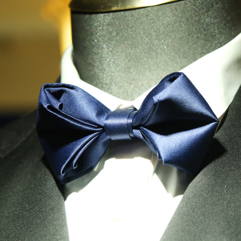 Papillon da sposa dalla forma unica, blu navy, da uomo - image 6