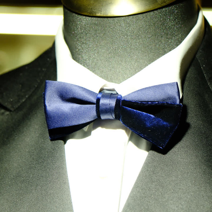 Papillon da sposa dalla forma unica, blu navy, da uomo - image 8