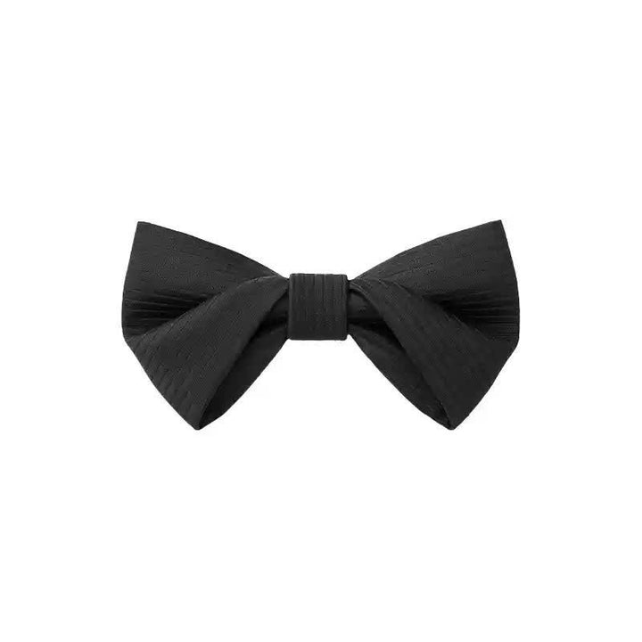 Papillon da uomo in twill nero sottile a righe blu navy