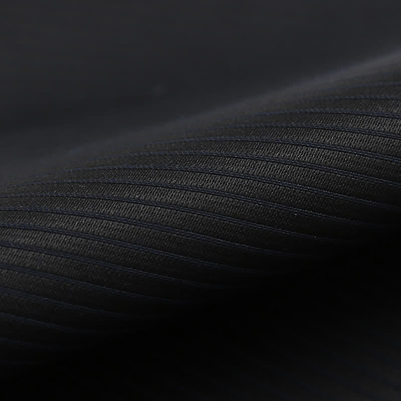 Papillon da uomo in twill nero sottile a righe blu navy