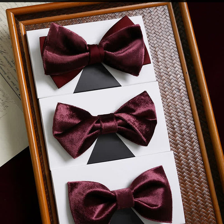 Papillon da uomo romantico in velluto bordeaux - image 1
