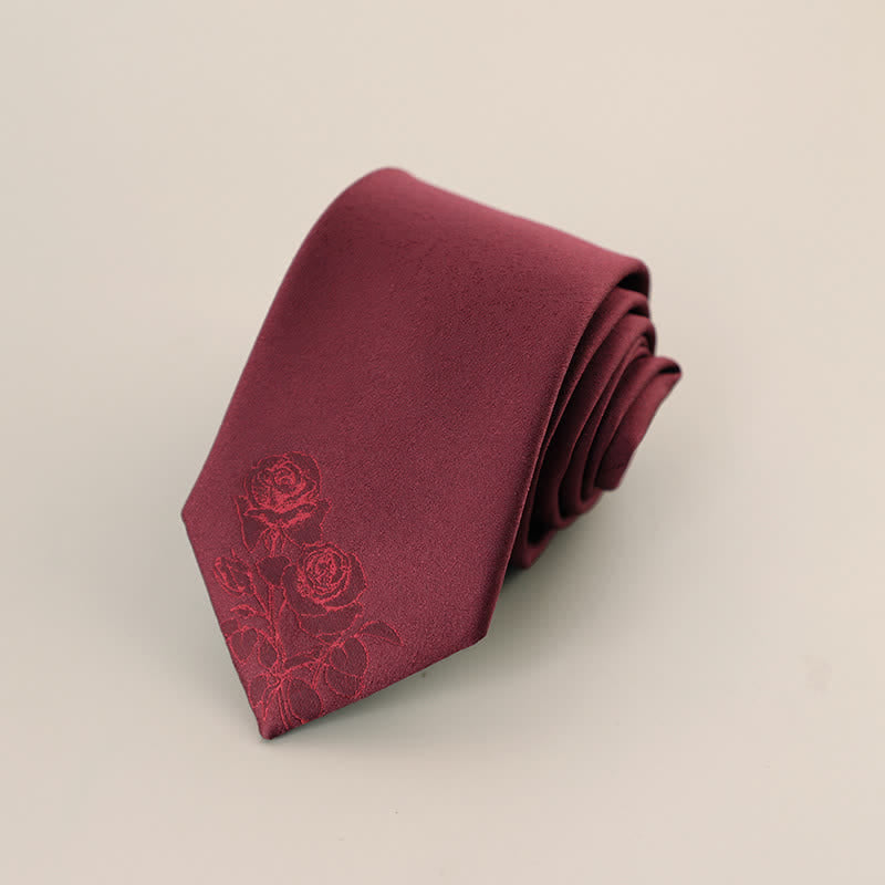 Cravatta elegante da uomo con stampa a due rose