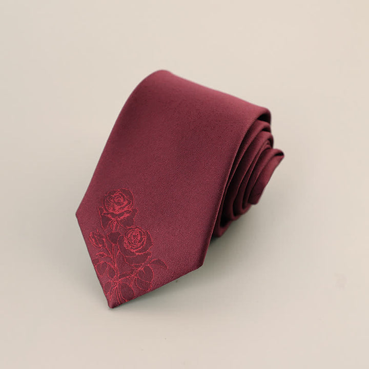 Cravatta elegante da uomo con stampa a due rose