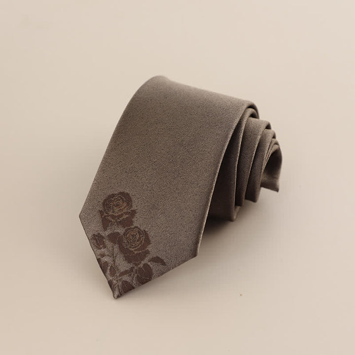 Cravatta elegante da uomo con stampa a due rose