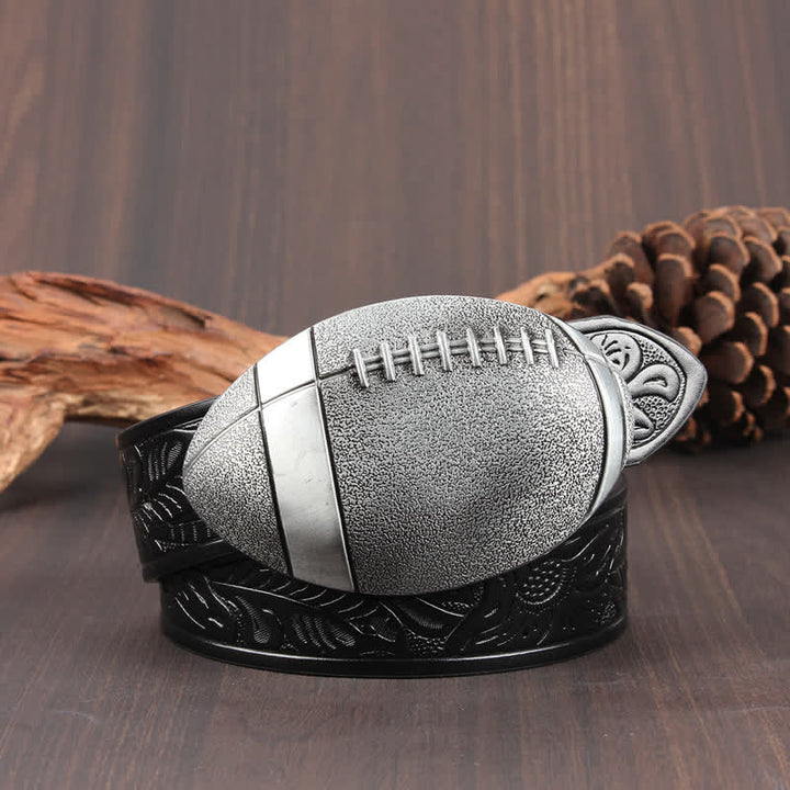 Cintura in pelle con fibbia da football americano novità