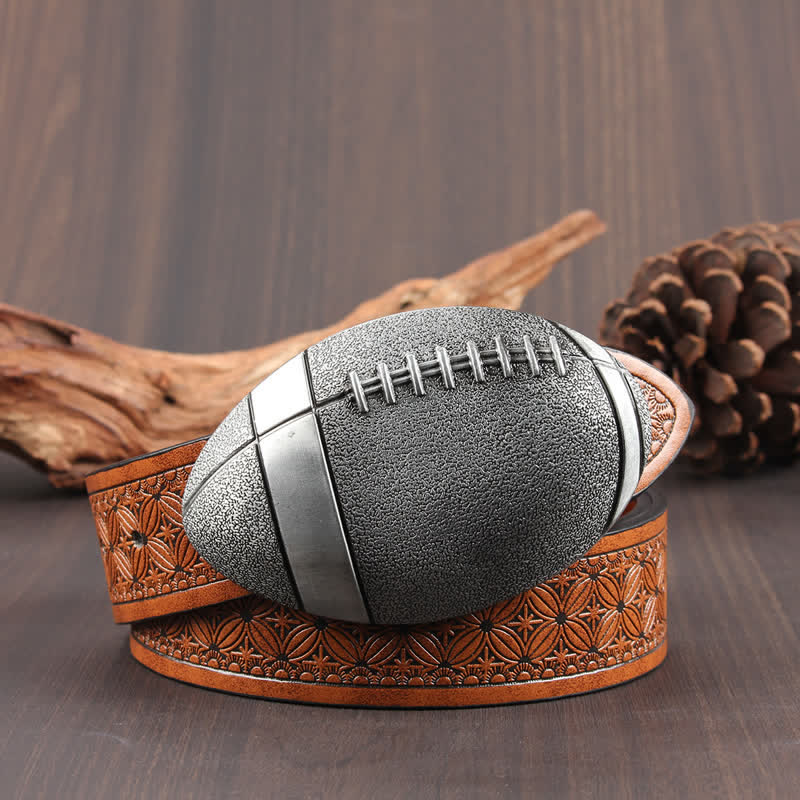 Cintura in pelle con fibbia da football americano novità