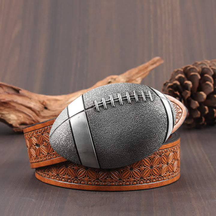 Cintura in pelle con fibbia da football americano novità