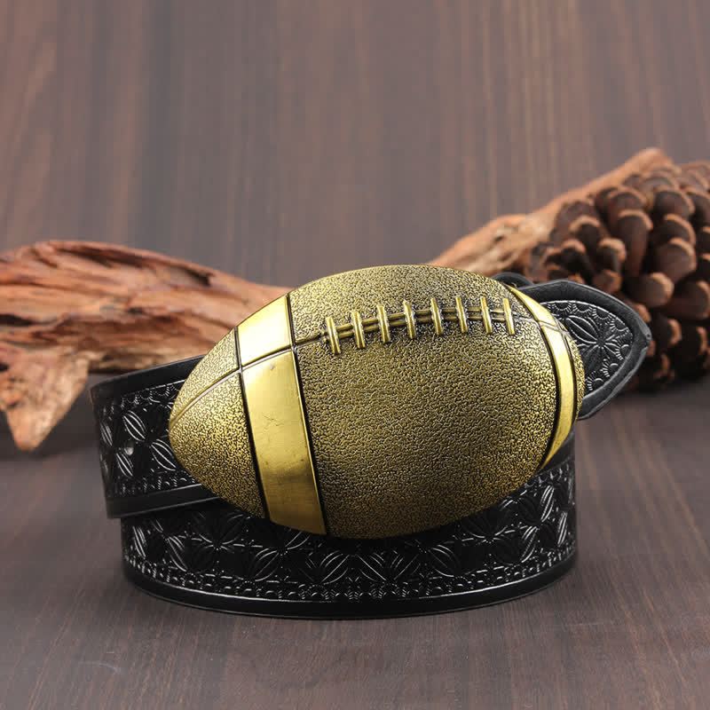 Cintura in pelle con fibbia da football americano novità