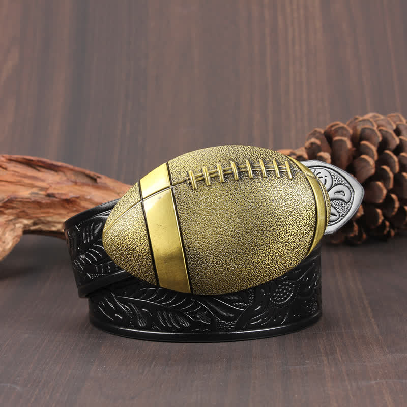 Cintura in pelle con fibbia da football americano novità