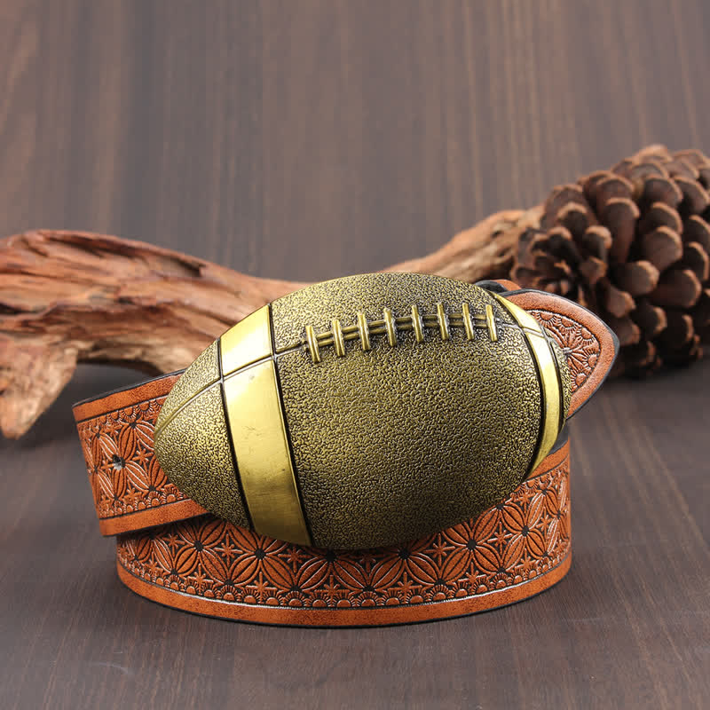Cintura in pelle con fibbia da football americano novità