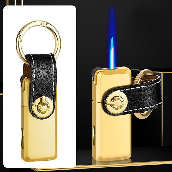Mini ciondolo portachiavi classico accendino butano ricaricabile - Oro - image 3
