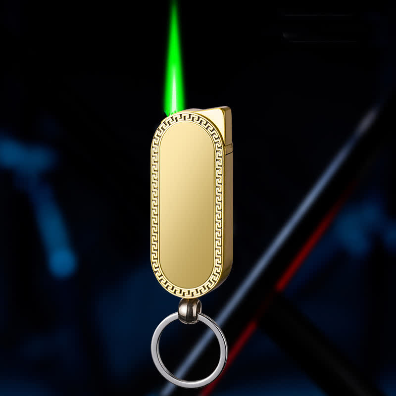 Portachiavi creativo con specchio colorato, accendino a butano ricaricabile - Oro - image 8