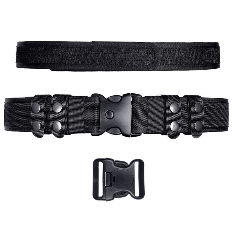 Cintura tattica in pelle Oxford con sgancio rapido nera da uomo - image 10