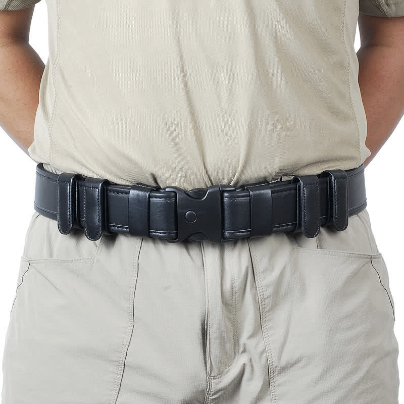 Cintura tattica in pelle Oxford con sgancio rapido nera da uomo - Pelle - 2XL (58") - image 0