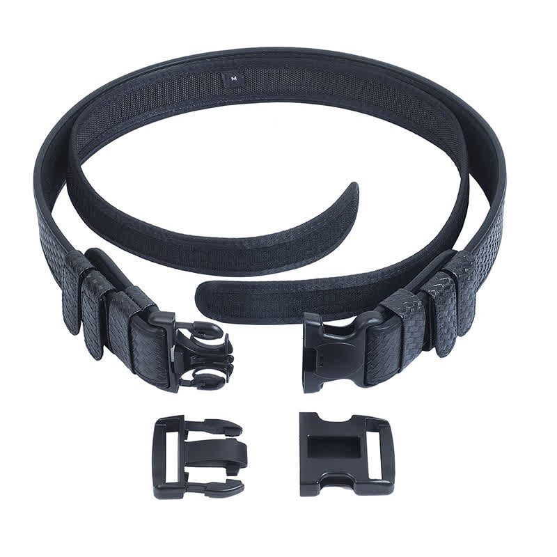 Cintura tattica in pelle Oxford con sgancio rapido nera da uomo - image 8