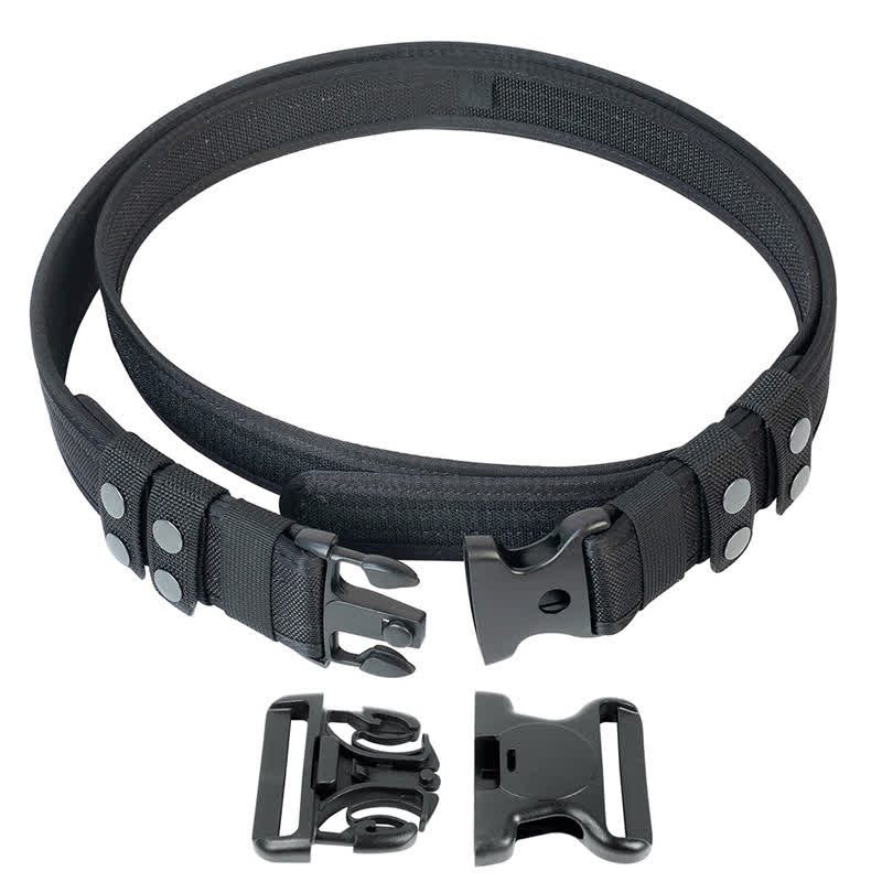 Cintura tattica in pelle Oxford con sgancio rapido nera da uomo - image 11