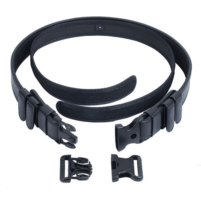 Cintura tattica in pelle Oxford con sgancio rapido nera da uomo - image 3