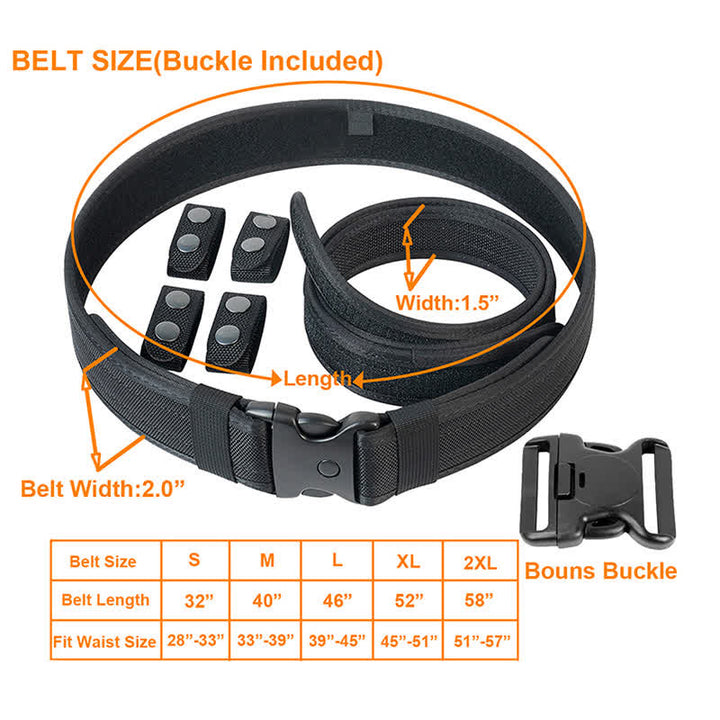 Cintura tattica in pelle Oxford con sgancio rapido nera da uomo - image 2